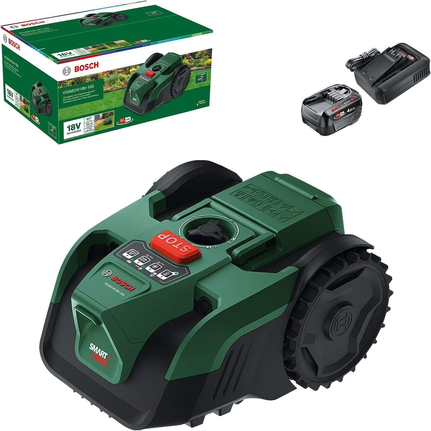 Bosch VisiMow18V-100 Robotik Çim Biçme Makinesi (1x 4.0 Ah)