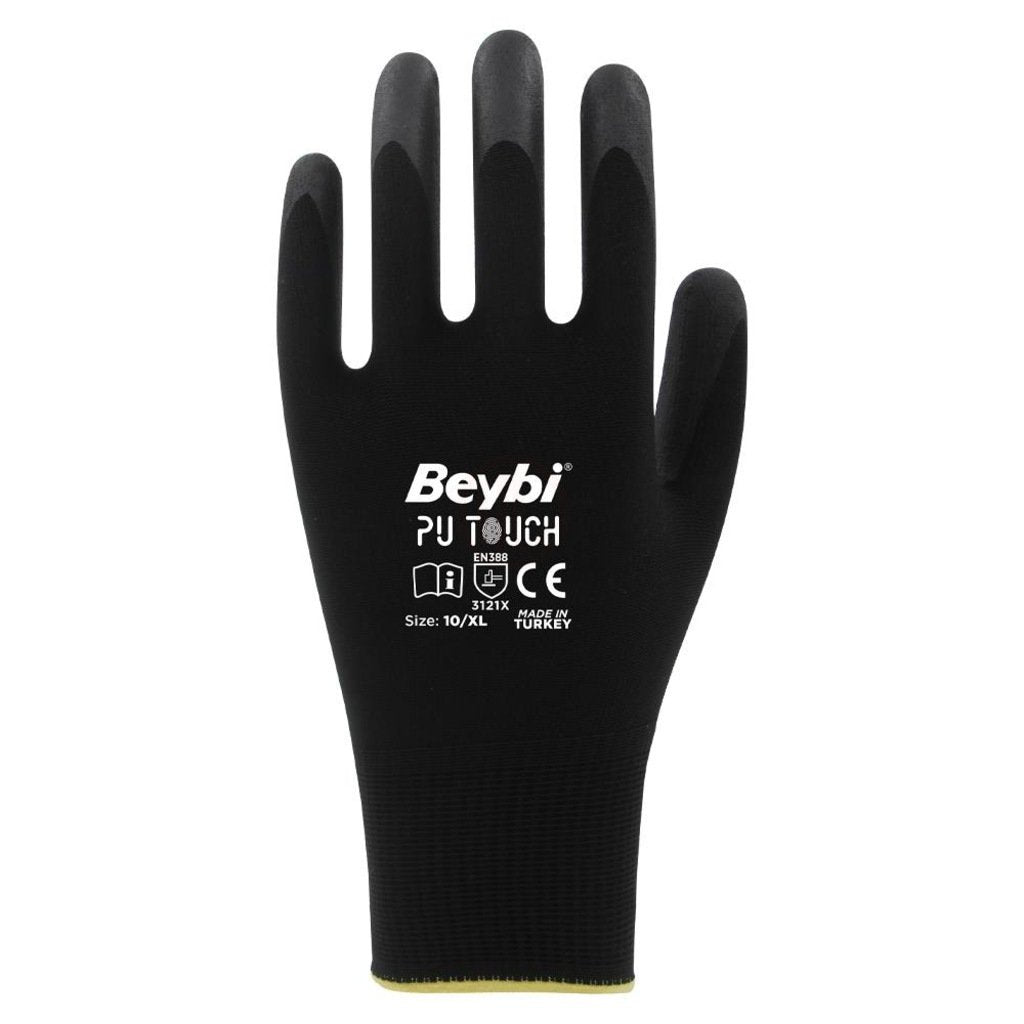 Beybi PU Touch Poliüretan Kaplı Eldiven Siyah
