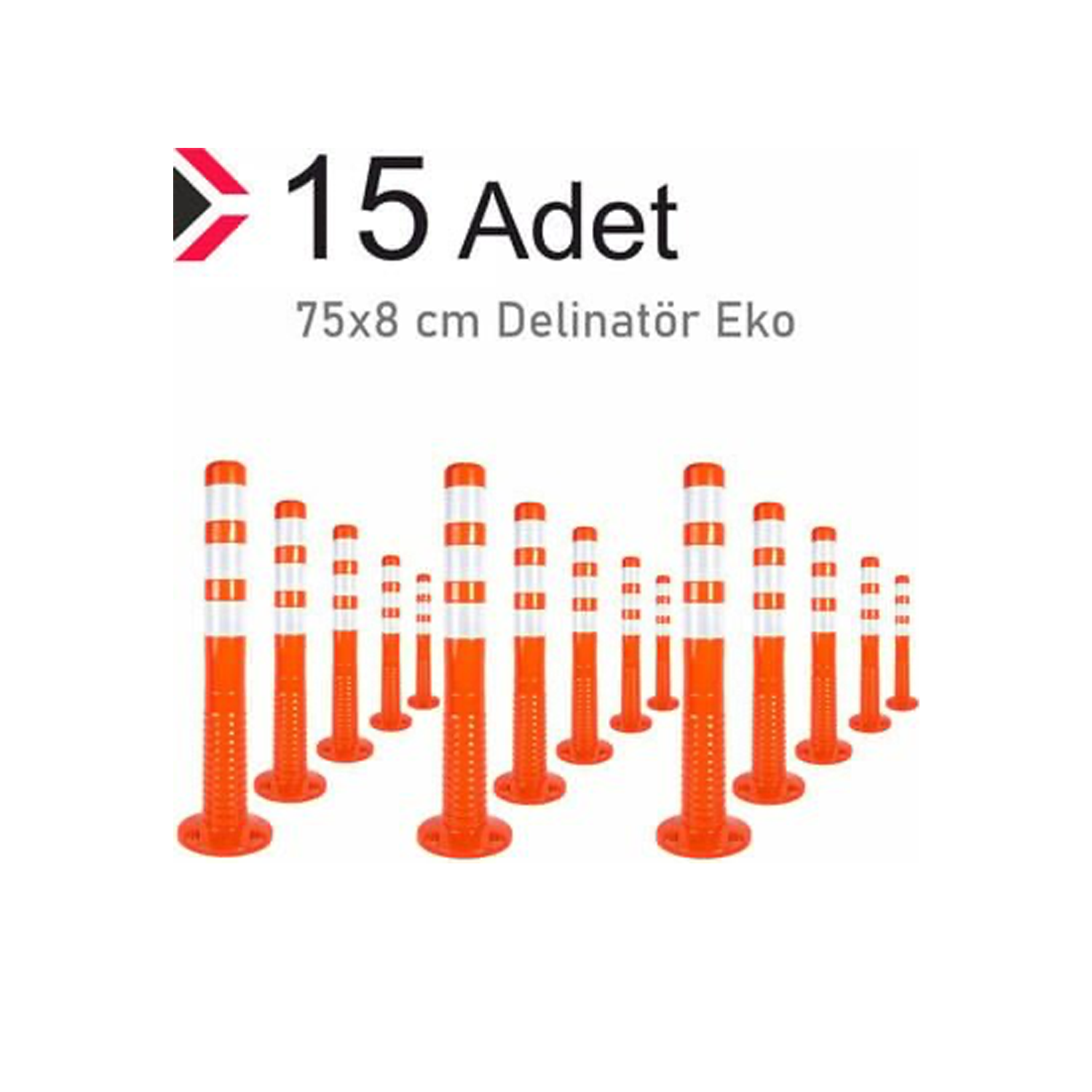 Şerit Ayırıcı Delinatör 15 Adet 75 Cm
