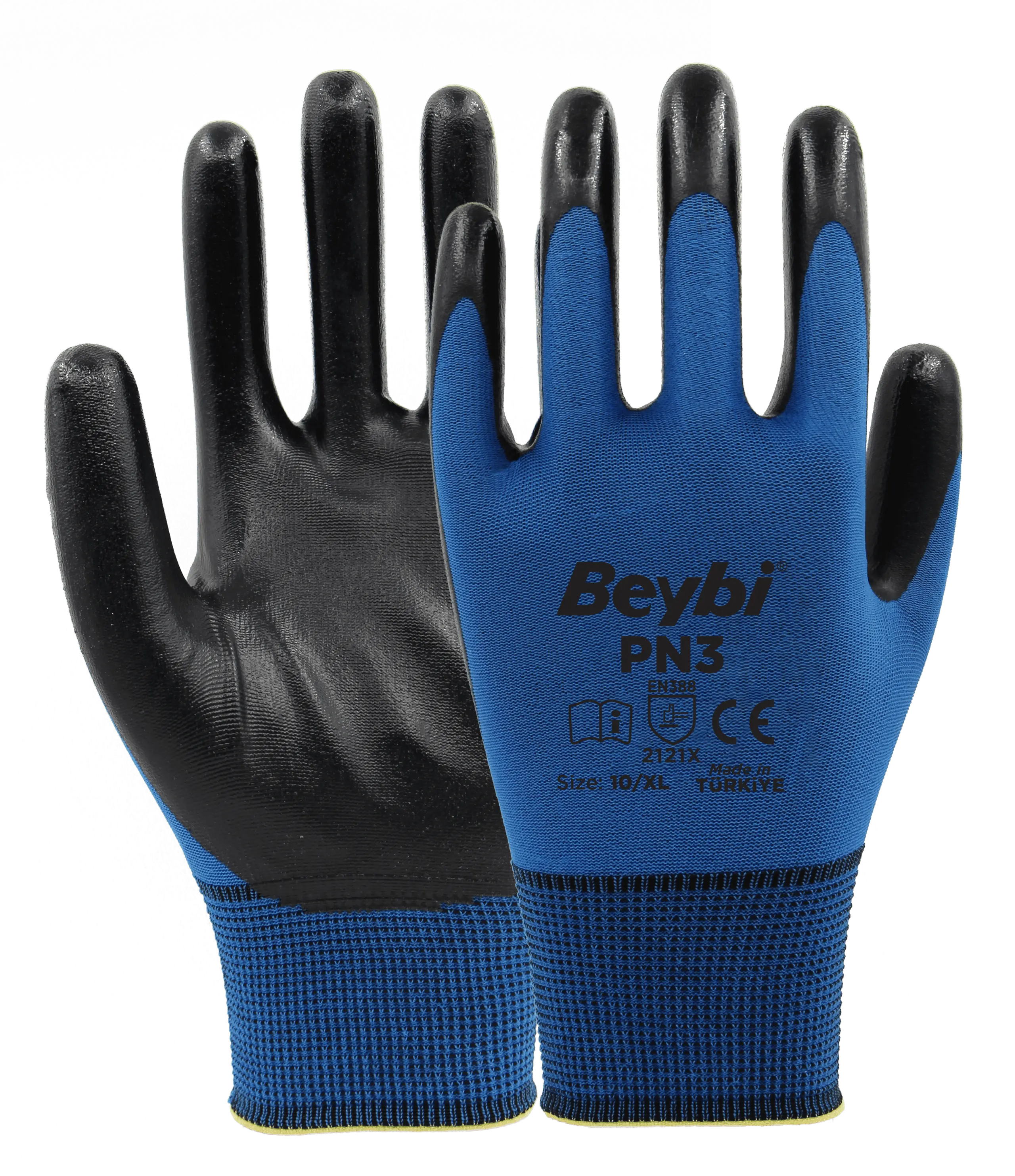 Beybi PN3 Polyester Örme Nitril Eldiven